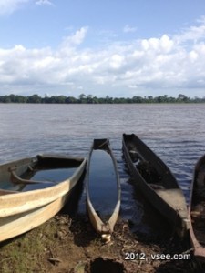 Gabon village boat