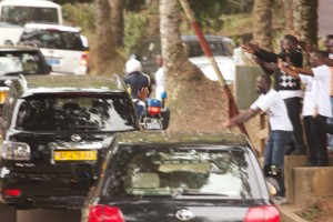 President of Gabon, Ali Bongo Ondimba waving