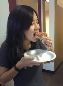 Penny eats HAWA pizza