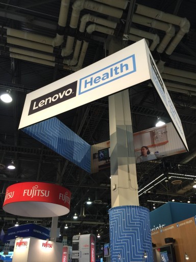 Lenovo display at HIMSS16